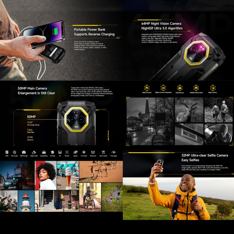 Ulefone Armor Mini 20 Pro, 8GB+256GB, IP68/IP69K Rugged Phone, 4.7 inch Android 14 MediaTek Dimensity 6300 5G Octa Core, Network: 5G, NFC, OTG Ulefone Armor Mini 20 Pro, 8GB+256GB, IP68/IP69K Rugged Phone, 4.7 inch Android 14 MediaTek Dimensity 6300 5G Octa Core, Network: 5G, NFC, OTG